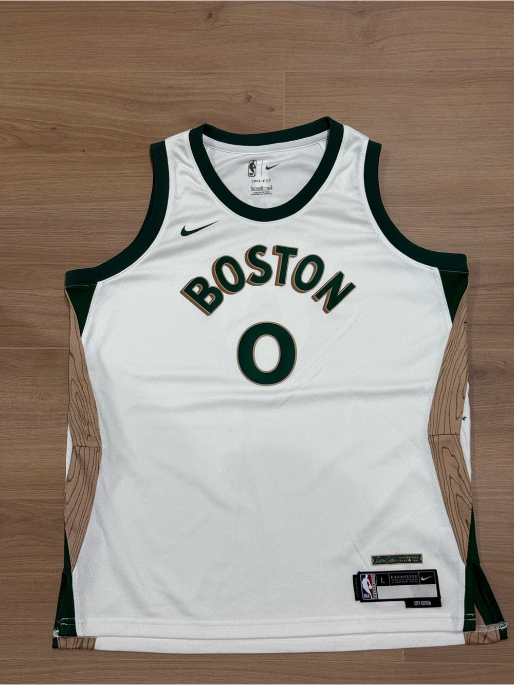 NBA Jayson Tatum White & Green Boston Basketball Jersey